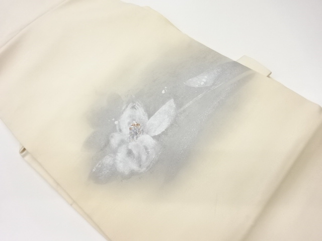 塩瀬手描き花模様名古屋帯